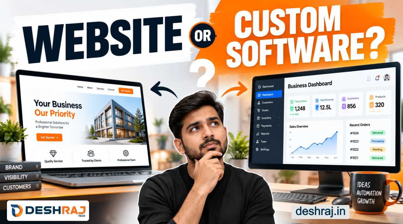 Business Ke Liye Website Ya Custom Software, Aapko Kya Chahiye? 